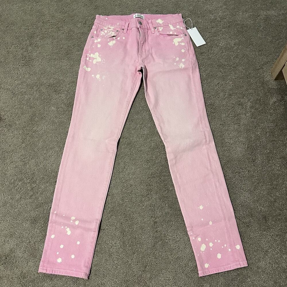 Cotton Citizen Men 32 Splash Straight‎ Fit Jeans Cotton Blend Light Pink NWT